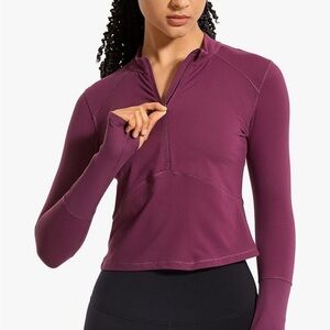 CRZ Yoga Women's Purple Long Sleeve Half Quarter Zip